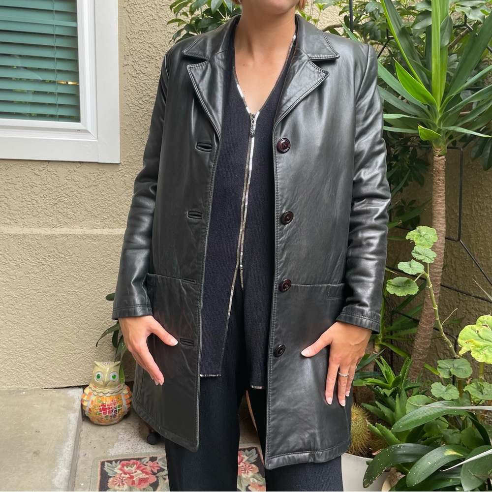 Vintage black Danier Canada leather coat
